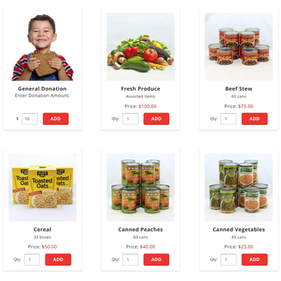 virtual food drive products